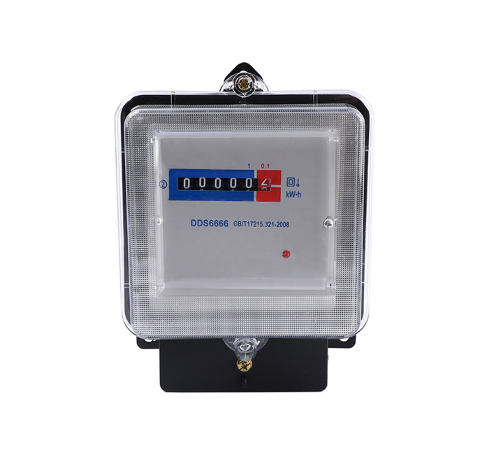 DDS6666 single-phase energy meter with 5 (20) A capacity and iron shell bottom electricity meter